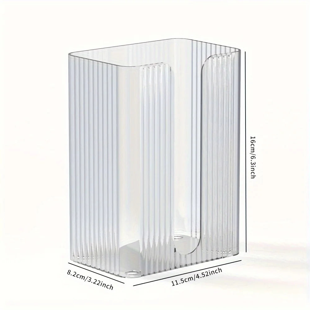 Acrylic Tissue Box Holder, Wall Mounted, Transparent, Multi-Functional Paper Towel Dispenser for Living Room And Bathroom