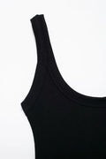 Women's Skinny Ribbed O-Neck Bodysuits with Straps Snap-Button Sexy Fashion Playsuits Comfortable Stretchy Female Clothing