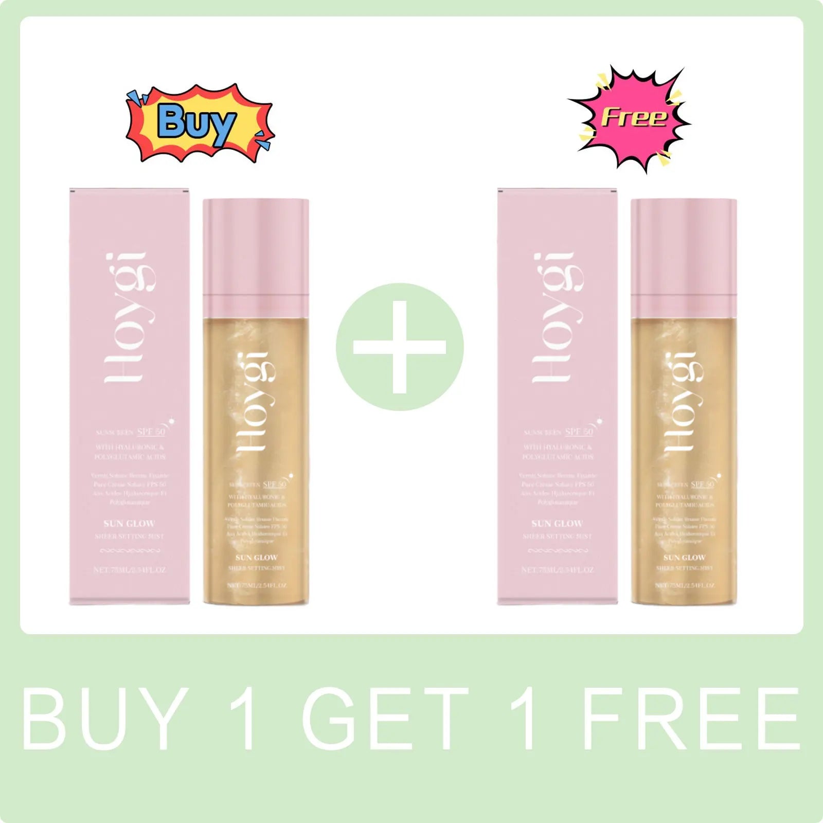 Hoygi Spf 50+ Setting Spray Oil Control Long Lasting Matte Natural Non Greasy Waterproof Fast Film Formation Fixer Makeup Spray Buy 1 Get 1 Free