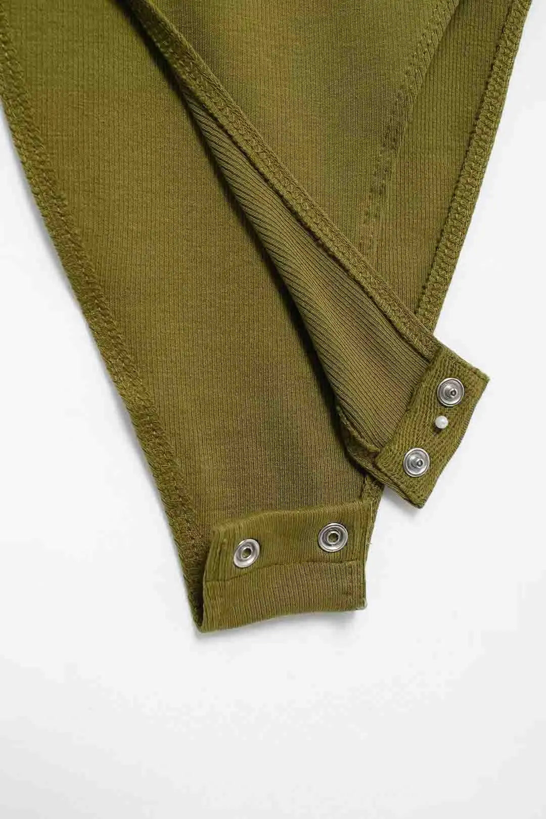 Women's Skinny Ribbed O-Neck Bodysuits with Straps Snap-Button Sexy Fashion Playsuits Comfortable Stretchy Female Clothing