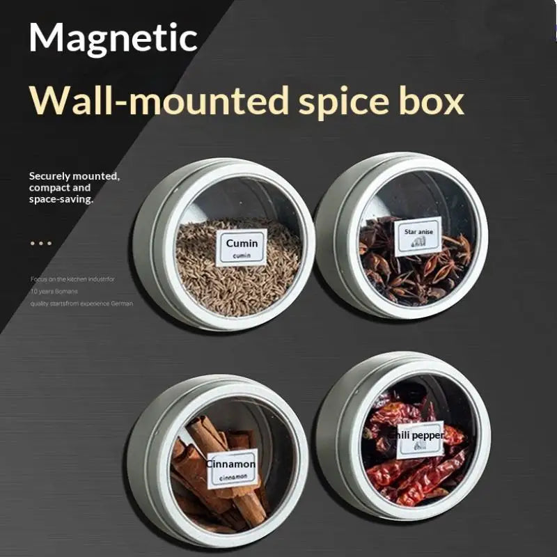 Magnetic Spice Tin with Clear Lid for Fridge Storage Default