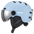 Seeker Ski Helmet with Goggles Winter Snow Helmet Outdoor Sports Alpine Skiing Skating Helmet Adult Men's and Women's Ski Helmet Light Blue
