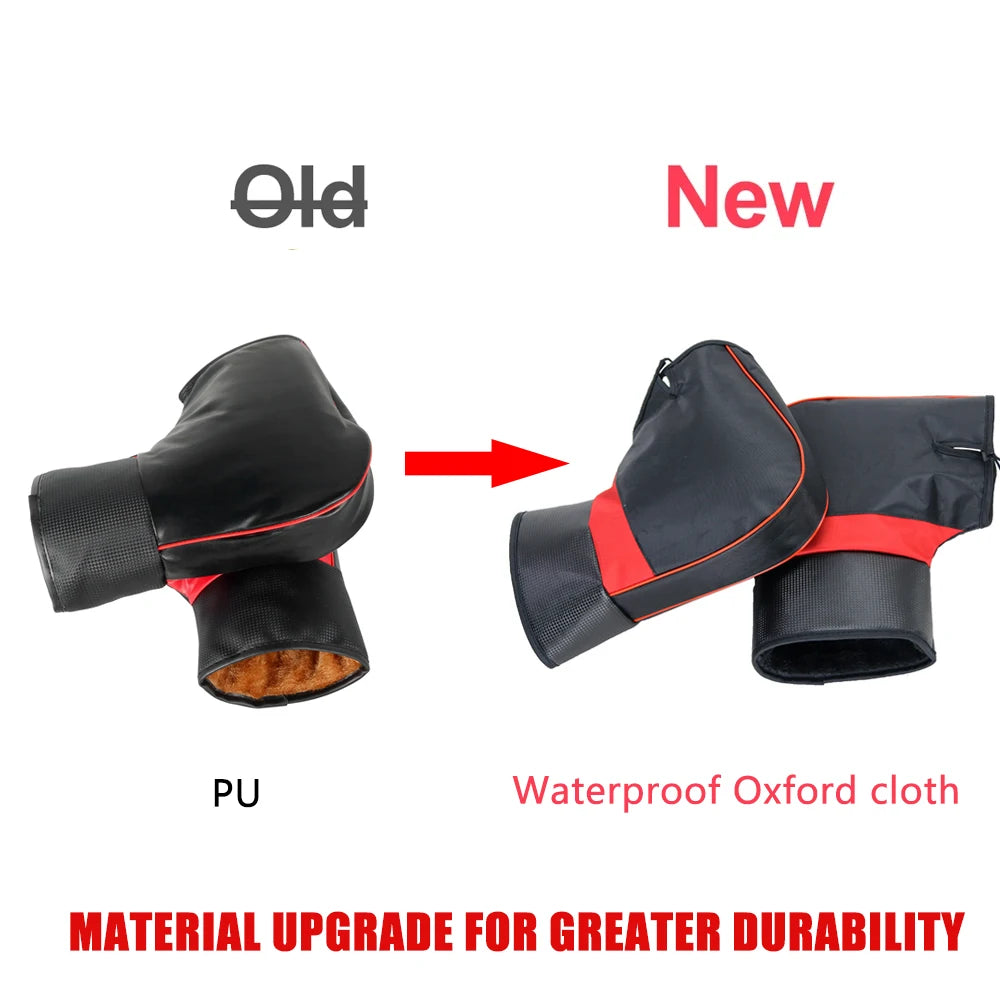 1Pair Motorcycle Handlebar Muffs Protective Motorcycle Scooter Thick Warm Grip Handle Bar Muff Rainproof Winter Warmer Gloves