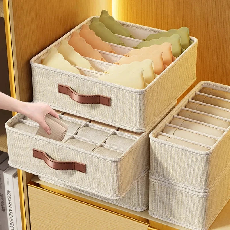 Fabric Underwear Drawer Organiser for Bras Socks and Ties