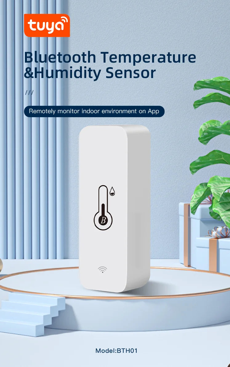 Tuya Smart Wireless Temperature Humidity Sensor Mini Bluetooth-Compatible APP Remote Control Thermometer Hygrometer 2PACK