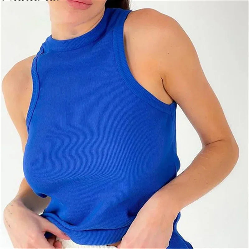 Ribbed Knit Tank Top Women – Sleeveless Summer Vest Top