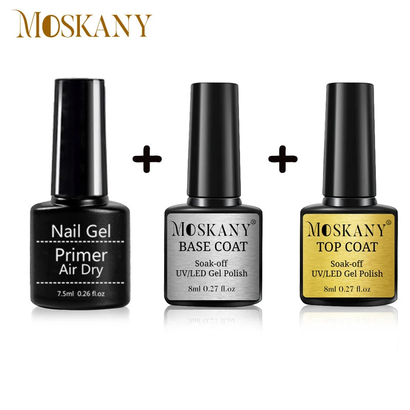 Acrylic No-acid Primer Nail Art Set With Base Coat And Top Coat Soak Off Gel Nail Polish For Nail Art Design Tool Kit Primer Set