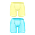 1/2/3 PCS Men's Ice Silk Boxers Transparent 0.01 Ultra-thin Fabric See Through Seamless Underwear antibacterial Boxer Shorts 2AD785-YE-BU