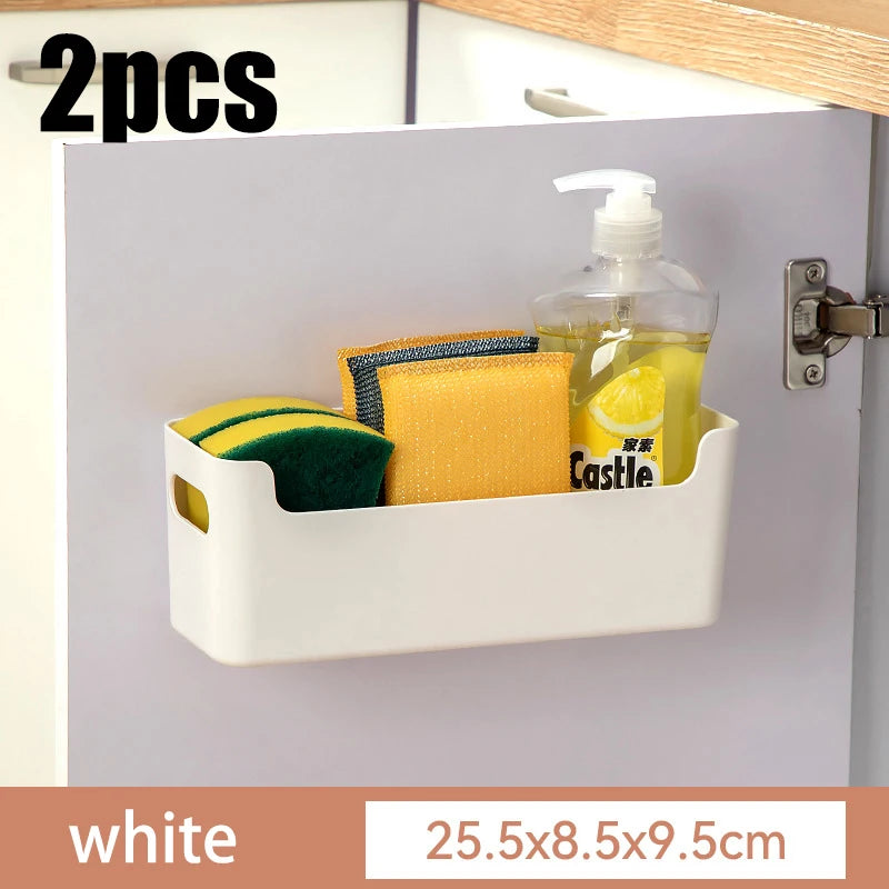 Adhesive Cabinet Door Storage Box for Kitchen Wraps A Small 2pcs