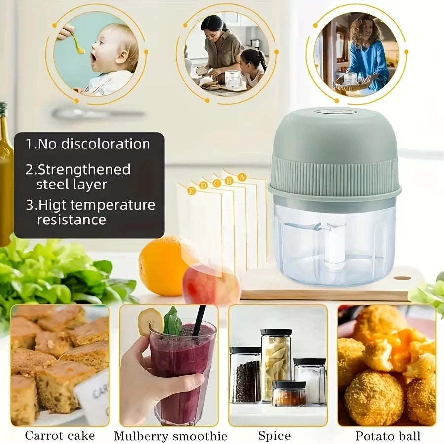 1 electric garlic grinder 260ml onion chopper 1 button start meat grinder kitchen food vegetable mixer