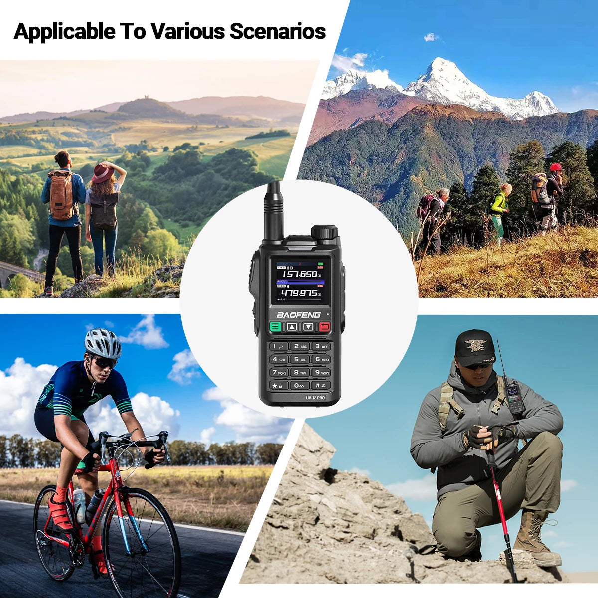 Baofeng UV18 PRO MAX GPS Walkie Talkie, 10W, Long Range, Type-C, Six-Band, Wireless Frequency, Ham Radio for Hunting - Dicrodelights