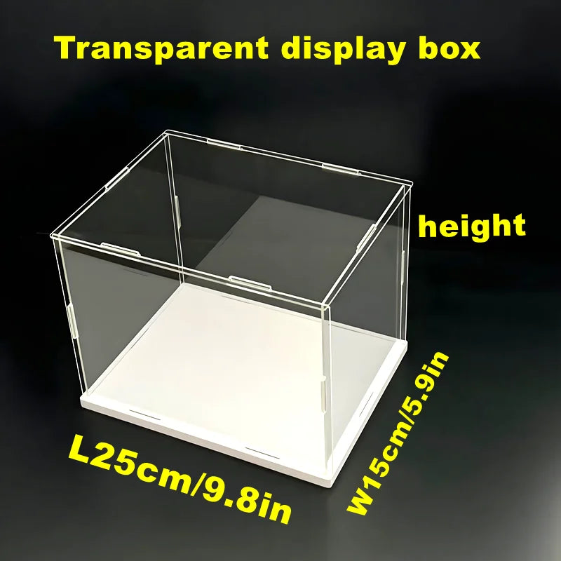 Acrylic Display Box with White Base for Models and Figures L W 25x15cm