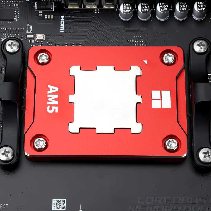 Thermalright ASF AM5 CPU Bending Corrector Frame Black/Red AMD Fastener Anti bending Bracket Pressing Plate CNC Aluminum - Dicrodelights