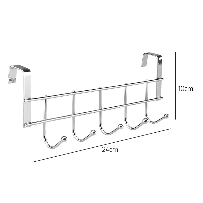 Five Hook Over Door Rack for Bedroom Accessory Storage