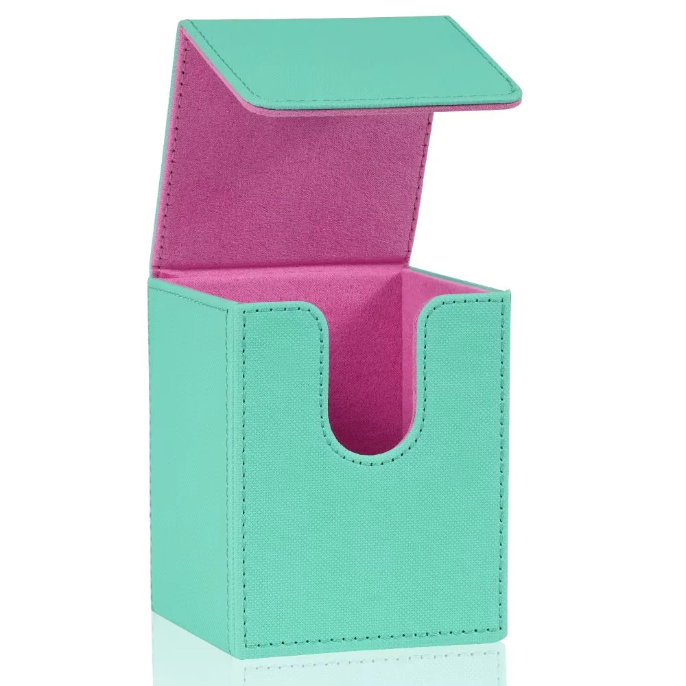 Trading Card Deck Box with Magnetic Flap and Colour Options AQUA-Pink 1