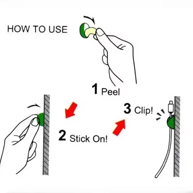 Self Adhesive Round Desk Cable Clips for Charging Leads