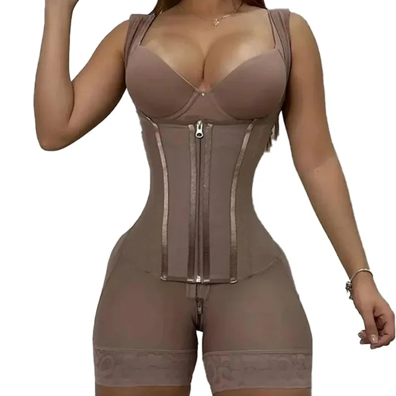 Body Shaper Women Colombian Fajas Shapewear Bodysuit 9-bone High Compression Girdles Double Tummy Control Full Body Open Crotch