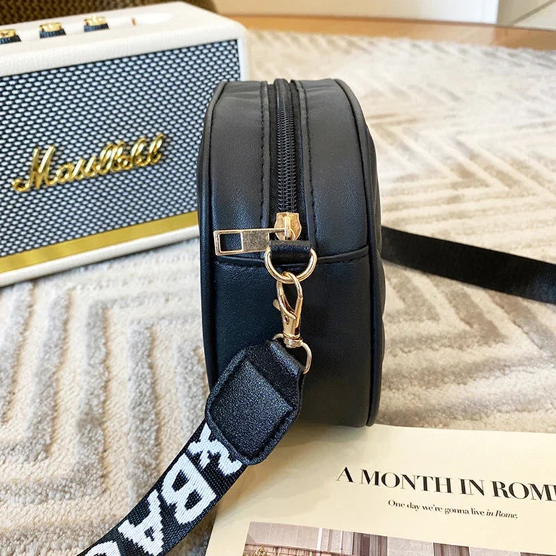 Women's luxury PU leather crossbody shoulder bag with diamond pattern and zipper – Available in 7 colors