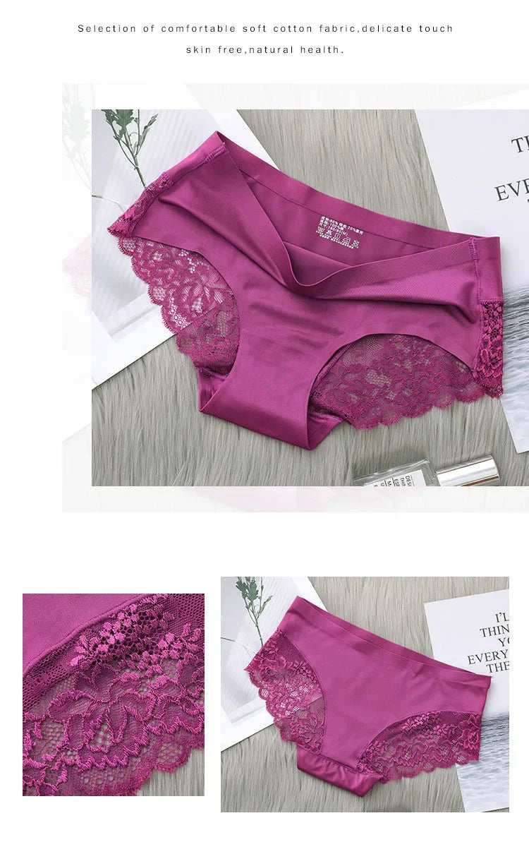 1/5/10Pcs Seamless Women Hollow Out Panties Set Underwear Comfort Lace Briefs Low Rise Female Sport Panty Soft Lady Lingerie