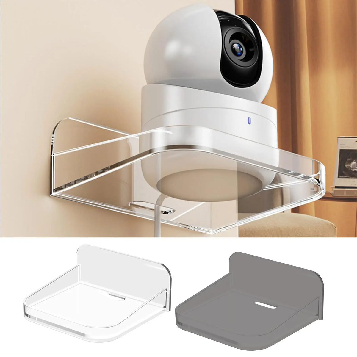 Adhesive Acrylic Camera Wall Shelf for Bedroom Device Storage