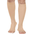 1 Pair Unisex Calf Compression Stockings Prevent Varicose Veins Shape Gradually with Pressure Elastic Open Toe Knee High socks