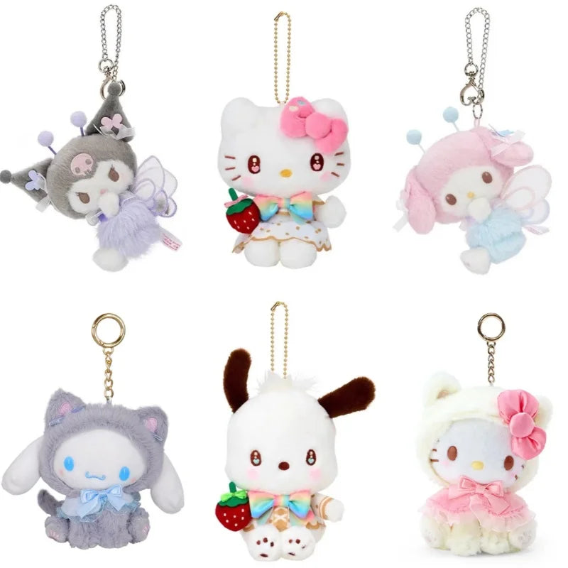 Cartoon Anime Plush Dolls Stuffed Animals Bag Hangings Plush Keychains Christmas Birthday Graduation Gifts For Kids