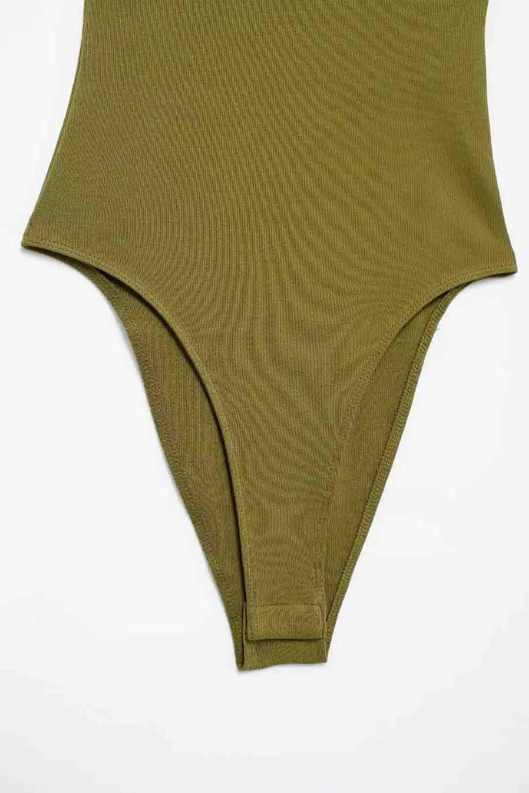 Women's Skinny Ribbed O-Neck Bodysuits with Straps Snap-Button Sexy Fashion Playsuits Comfortable Stretchy Female Clothing