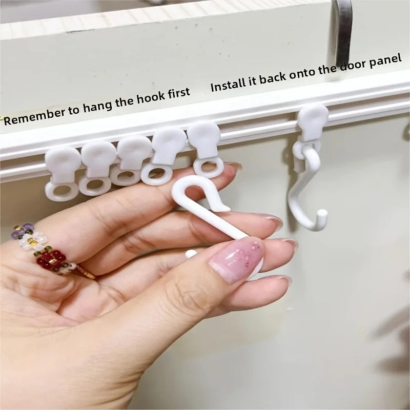 Kitchen Utensil Rail with Sliding Hooks for Cupboard Storage