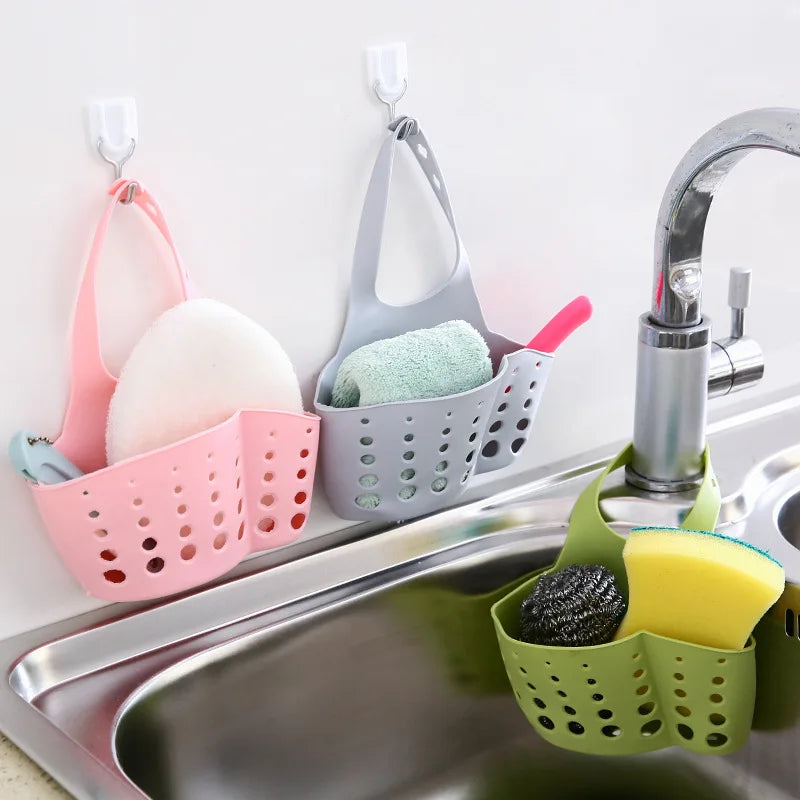 Silicone Hanging Sink Sponge Basket for Kitchen Storage