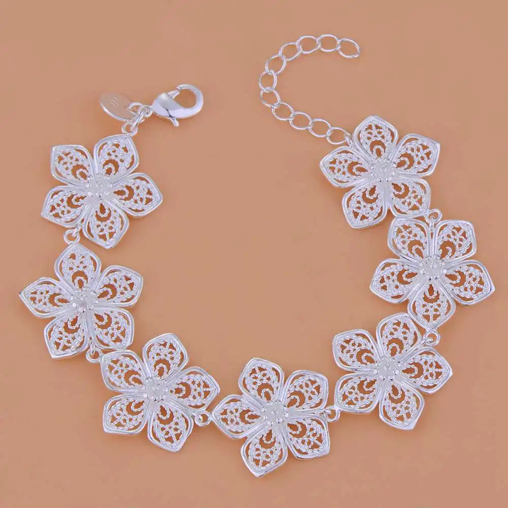 925 Sterling Silver Bracelet Heart High Quality Romance Chain For Woman Men Fashion Engagement Party Wedding Jewelry Gift DY AB144