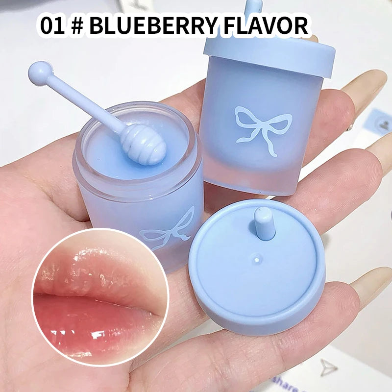 Cappuvini Juice Straw Cup Lip Mask Fruit-Flavored Lip Care Moisturizing for Day and Night in Autumn and Winter Prevents Chapped Lips Long-Lasting Moisturizing Improves Lip Lines Deeply Moisturizing Care High-Quality Lip Balm