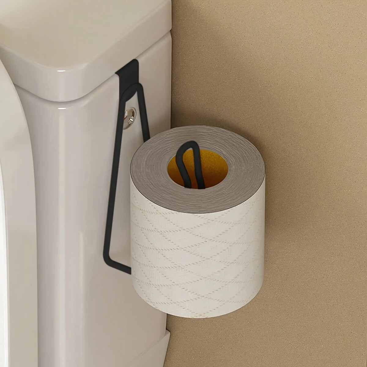 Metal Over Cistern Toilet Roll Holder in Black or White