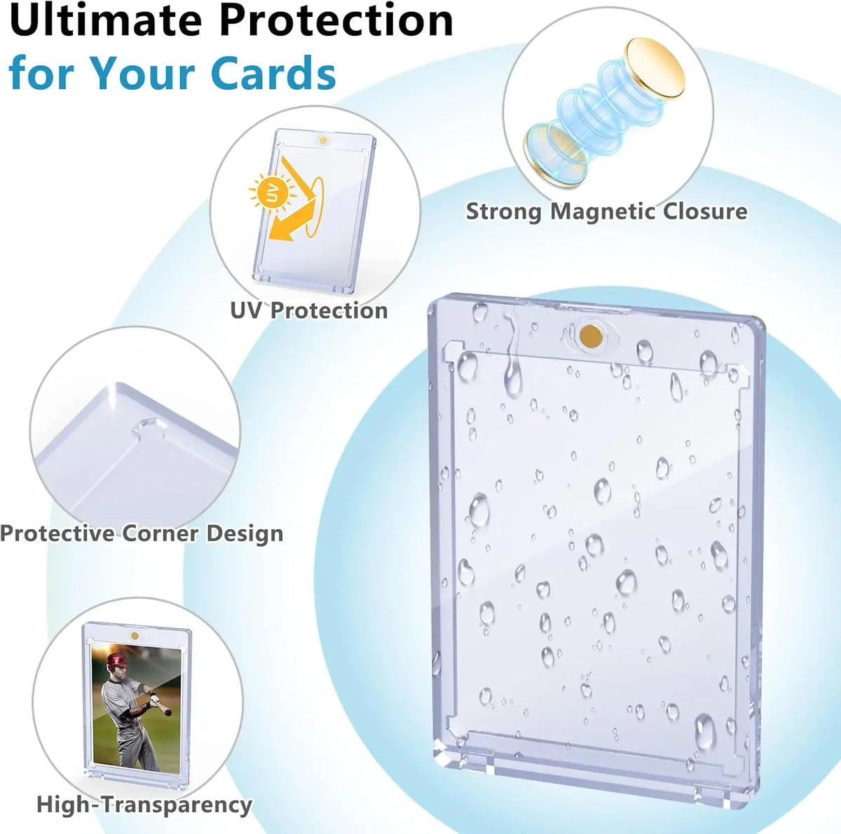 Acrylic Magnetic Trading Card Holder for 35PT Cards