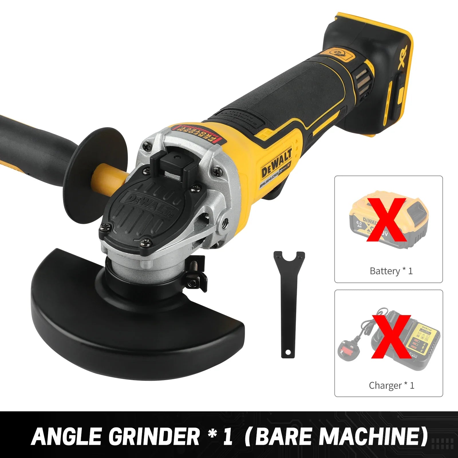 DEWALT DCG406 20VCordless Angle Grinder:1000rpm125mm wheel,M14 spindle9000/min speed,680W power.For construction,DIY&industrial