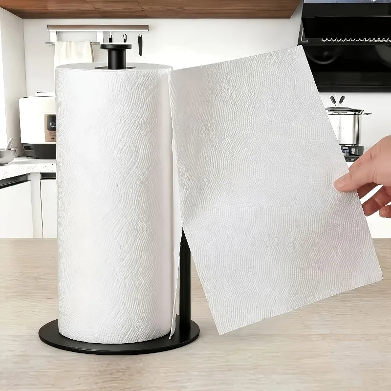 Kitchen Desktop Paper Towel Holder with Reinforced Base, Space Saving Countertop Organizer, Modern Durable Toilet Paper