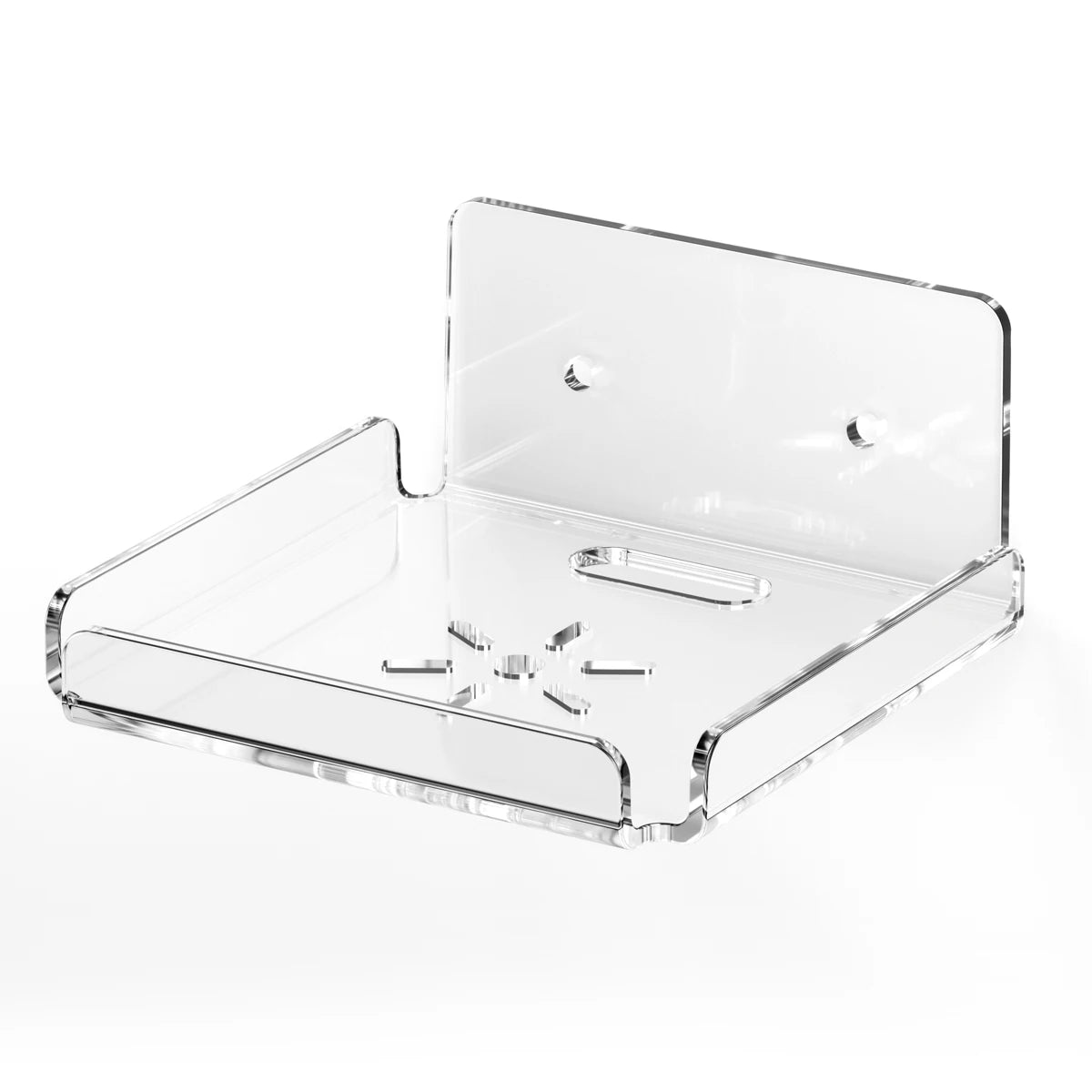 Clear Acrylic Floating Wall Shelf for Router, Camera and Speaker