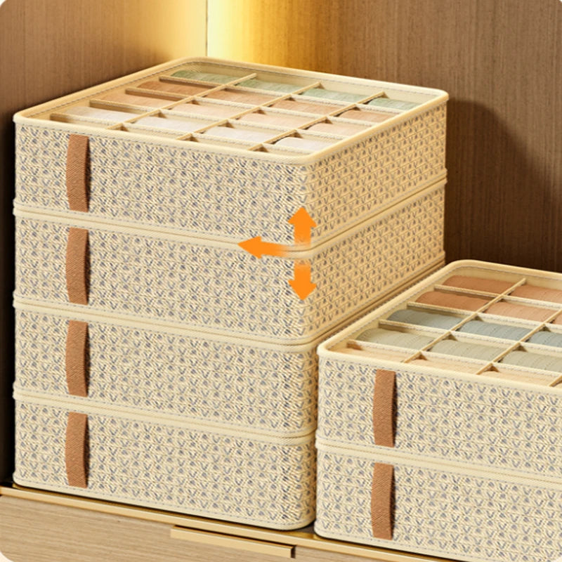 Divided Fabric Drawer Organiser for Underwear Bras and Socks