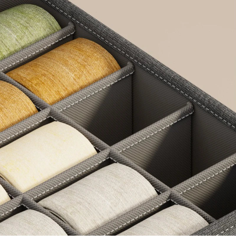 Grey Fabric Drawer Organiser for Underwear Bras and Socks