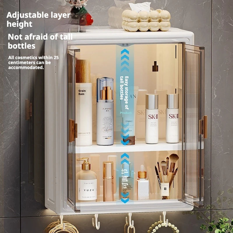 3 Tier Adhesive Wall Shelf No Drill, Waterproof Cosmetic Organiser