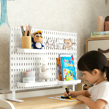 Desk Storage Pegboard – 2 Mounting Options (Stand or Clamp-On), Ideal for Organizing Stationery & Daily Items