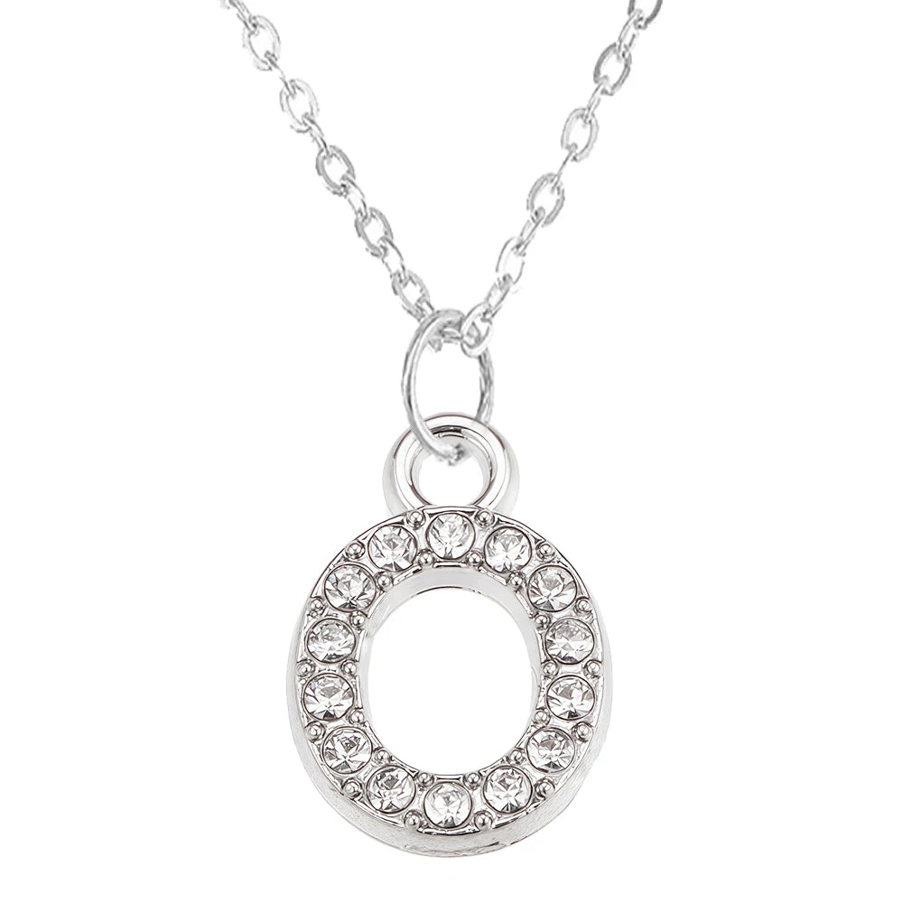 Fashion Shining A-Z Letter Pendant Charm Necklace 26 Initial Alphabet Name Clavicle Chain Party Valentine's Day Jewelry Gift O