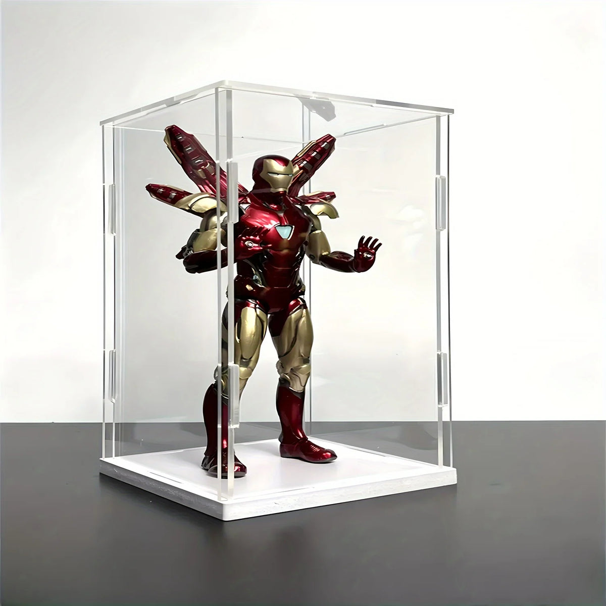 Acrylic Display Box with White Base for Models and Figures
