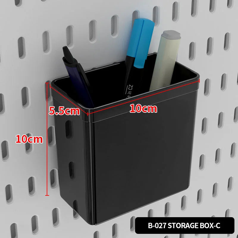 Drill Free Desktop Pegboard Organizer For Gaming Desk Game Controller Headphone Figure Storage Shelf Hooks Display Black Storage Box-C
