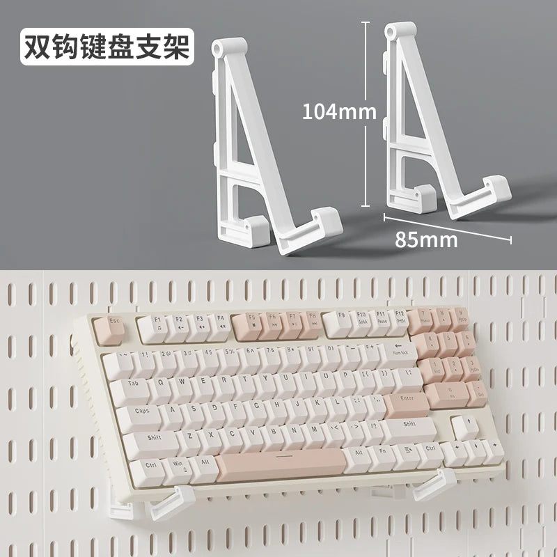 Neat Plastic Pegboard Desk Organizer with Multiple Accessories for Home Office, Craft Room and Garage Display White Keyboard Hook