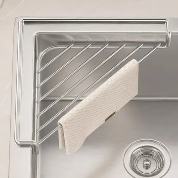 Stainless Steel Corner Sink Rack for Sponges and Cloths