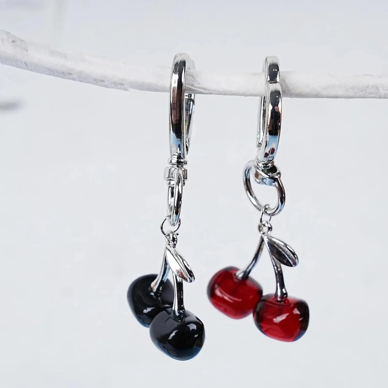 Kawaii Cherry Keychain Set - Cute Acrylic Bag Charm & Car Decor, Adorable Gift for Women Girls Birthday Valentine Accessories