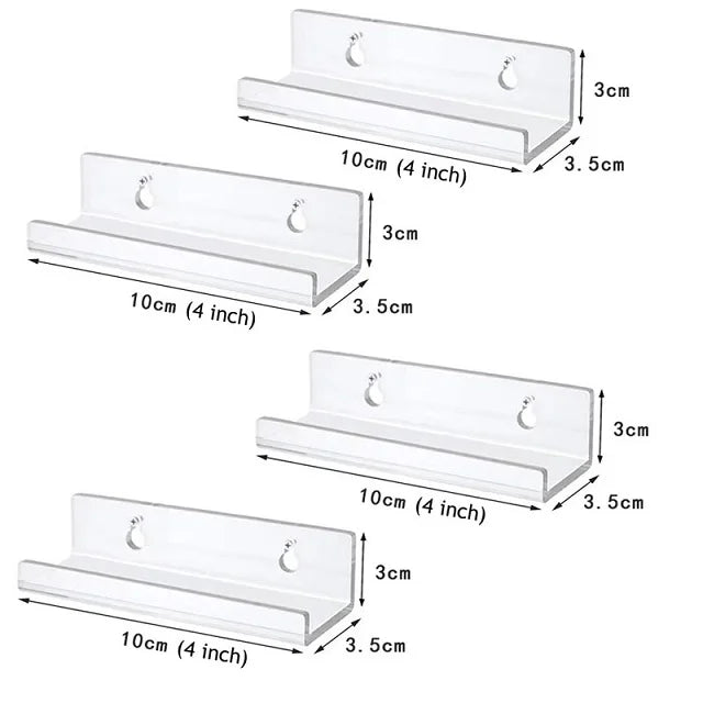 Acrylic Vinyl Record Shelf for Album Cover Wall Displays 4pieces-4inch