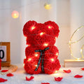 25cm Artificial Teddy Rose Flower Bear with Box Romantic Valentines Day Gift Girlfriend Women Mother Birthday Wedding Party Deco 1 With Box