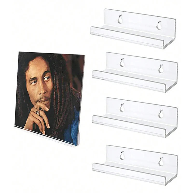 Clear Record Shelf Four Pack for Wall Mounted Album Displays