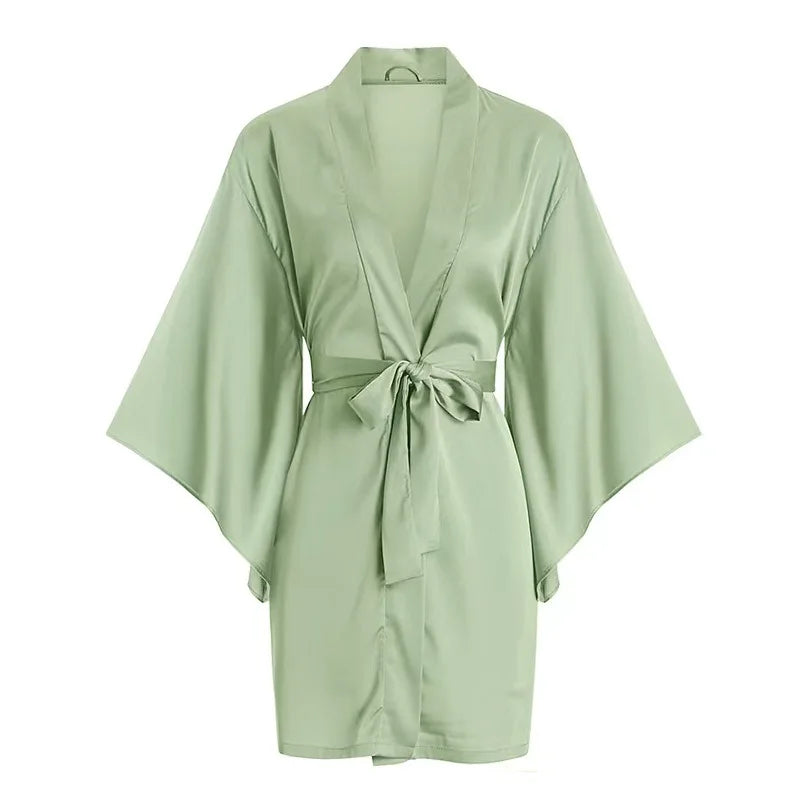 2025 Women's Lace Chemise Nightdress with Chest Pads, Ice Silk Suspender Nightgown for Autumn Winter Matcha Green